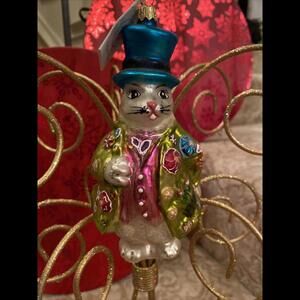 🐇🍭Christopher Radko Easter Bunny Ornament Hopper Topper NWT ESTATE SALE